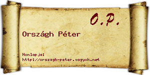 Országh Péter névjegykártya